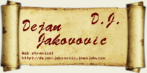 Dejan Jakovović vizit kartica